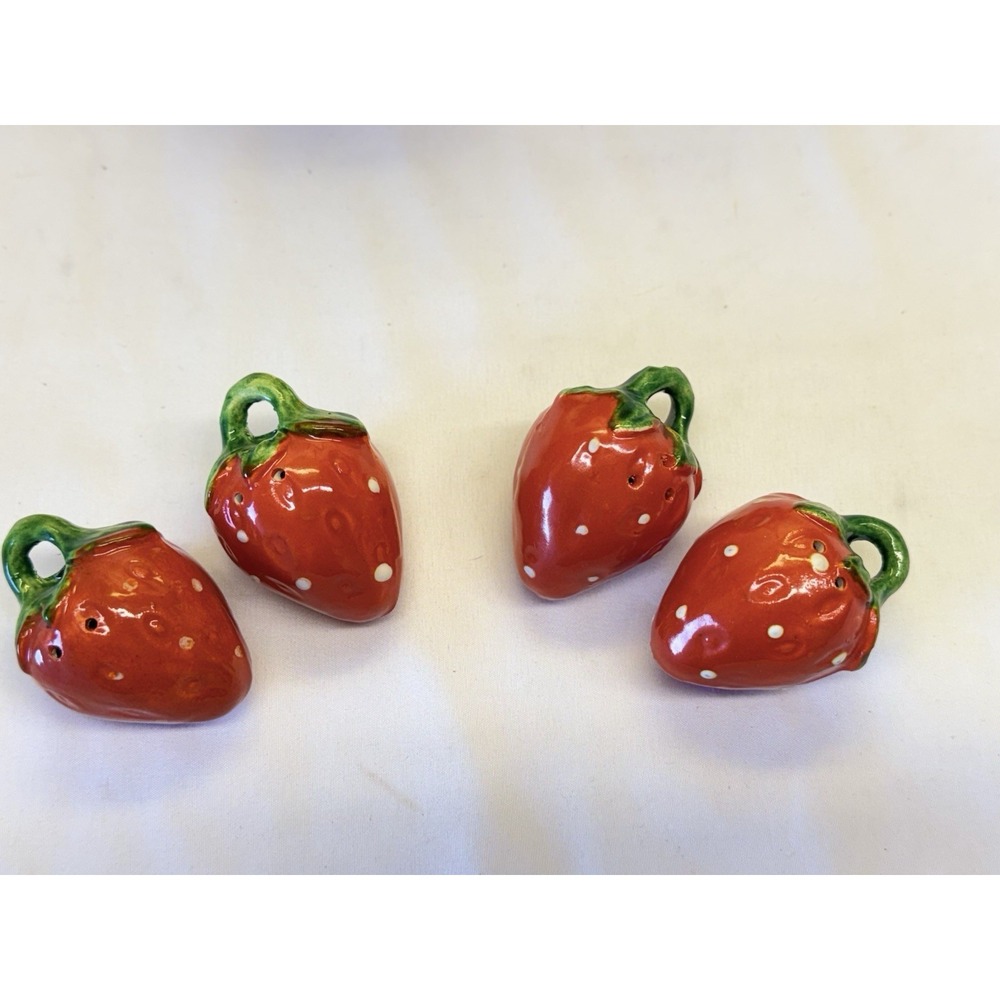 Vintage Strawberry Kitchen Set Caddy Shakers Jam Pots Harry & David Spreaders - Picture 4 of 14